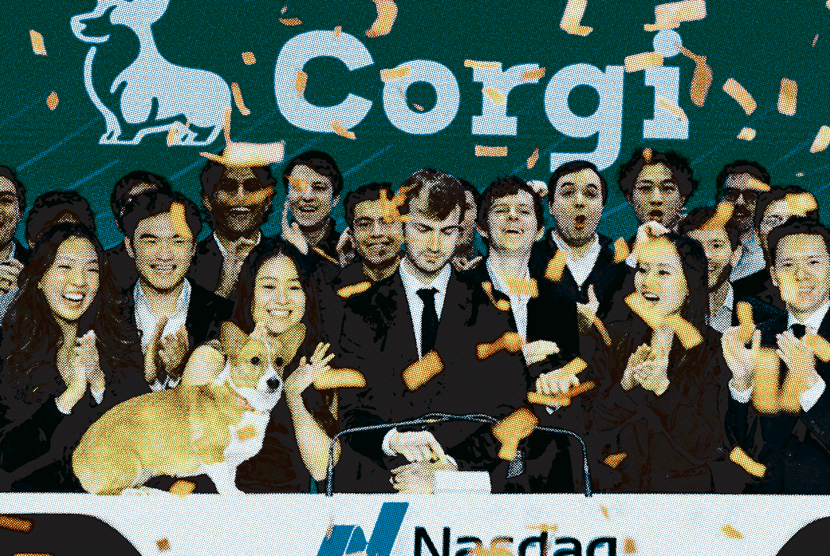 Corgi team celebration