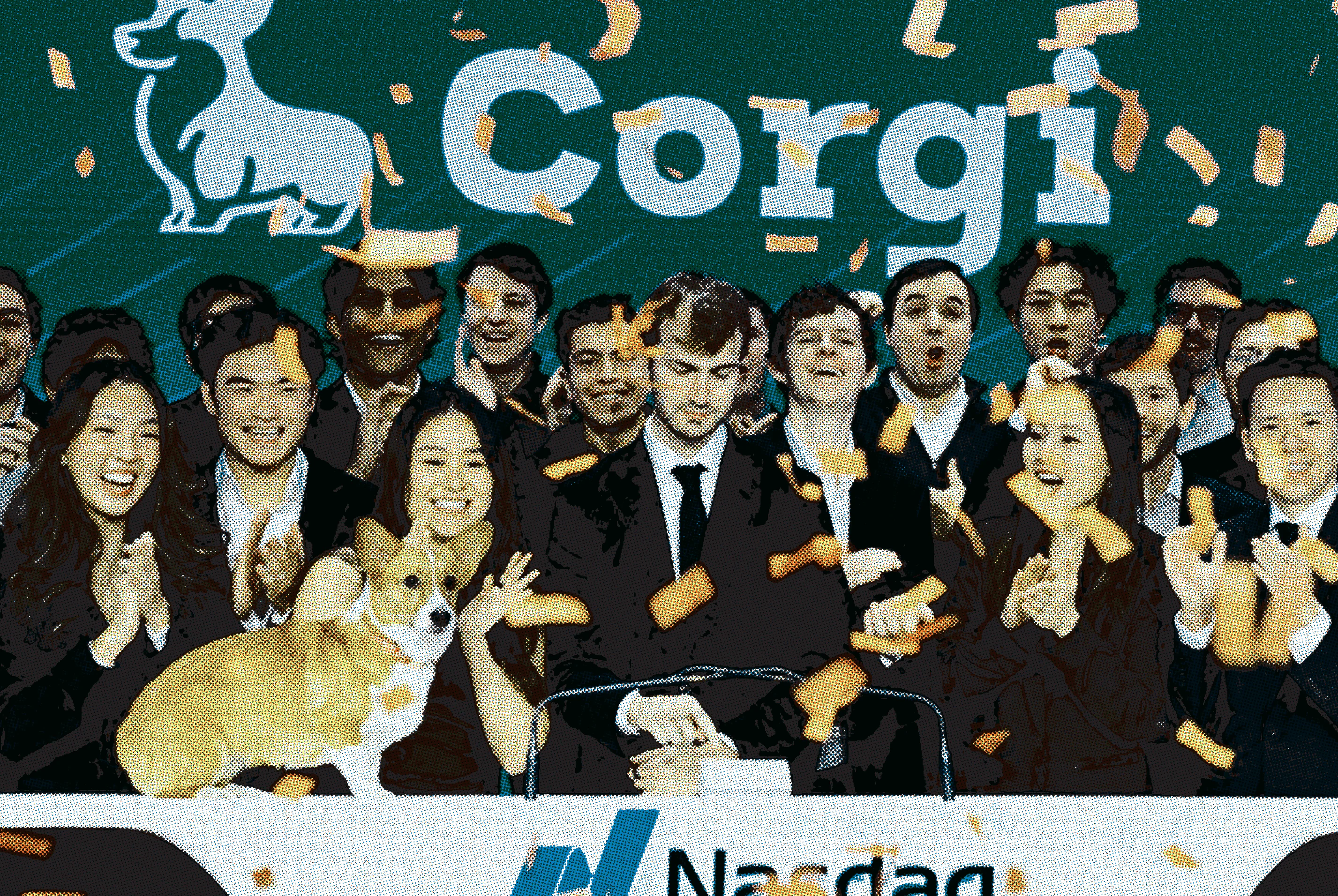 Corgi team celebration